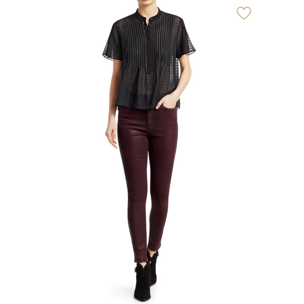 Rag & bone coated wine skinny jeans leggings SZ 27